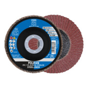 PFERD TOOLS POLIFAN Fächerscheibe PFC 115x22,23 mm konisch A120 SG STEELOX Stahl/Edelstahl