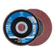 PFERD TOOLS POLIFAN Fächerscheibe PFC 115x22,23 mm konisch A80 Uni.-Linie PSF STEELOX Stahl/Edelstahl