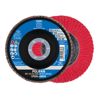PFERD TOOLS POLIFAN-Fächerscheibe PFC 115 CO-COOL 40 SG STEELOX 40