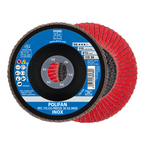 PFERD POLIFAN-Fächerscheibe PFC CO-FREEZE SG INOX