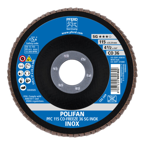 PFERD POLIFAN-Fächerscheibe PFC CO-FREEZE SG INOX