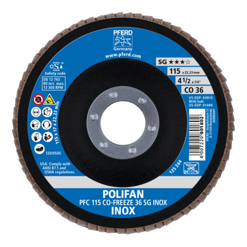 PFERD POLIFAN-Fächerscheibe PFC CO-FREEZE SG INOX