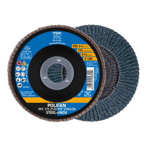 PFERD POLIFAN-Fächerscheibe PFC PSF STEELOX Z Zirkonkorund