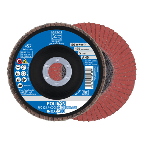 PFERD POLIFAN-Fächerscheibe PFC COOL SG INOX+ALU 125 mm