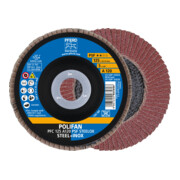 PFERD TOOLS POLIFAN Fächerscheibe PFC 125x22,23 mm konisch A120 Uni.-Linie PSF STEELOX Stahl/Edelstahl