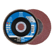 PFERD TOOLS POLIFAN Fächerscheibe PFC 125x22,23 mm konisch A80 SG STEELOX Stahl/Edelstahl