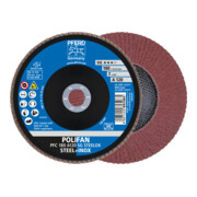 PFERD TOOLS POLIFAN Fächerscheibe PFC 180x22,23 mm konisch A120 SG STEELOX Stahl/Edelstahl