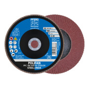 PFERD TOOLS POLIFAN Fächerscheibe PFC 180x22,23 mm konisch A40 SG STEELOX Stahl/Edelstahl