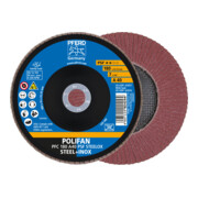 PFERD TOOLS POLIFAN Fächerscheibe PFC 180x22,23 mm konisch A40 Uni.-Linie PSF STEELOX Stahl/Edelstahl