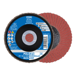 PFERD TOOLS POLIFAN-Fächerscheibe PFF A-COOL SG INOX+ALU/16,0 100 mm