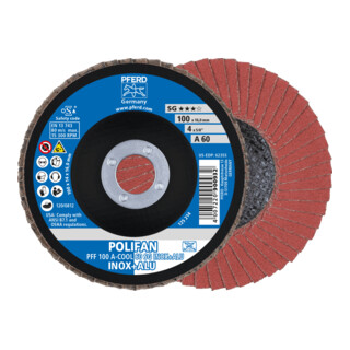 PFERD TOOLS POLIFAN-Fächerscheibe PFF A-COOL SG INOX+ALU/16,0 100 mm