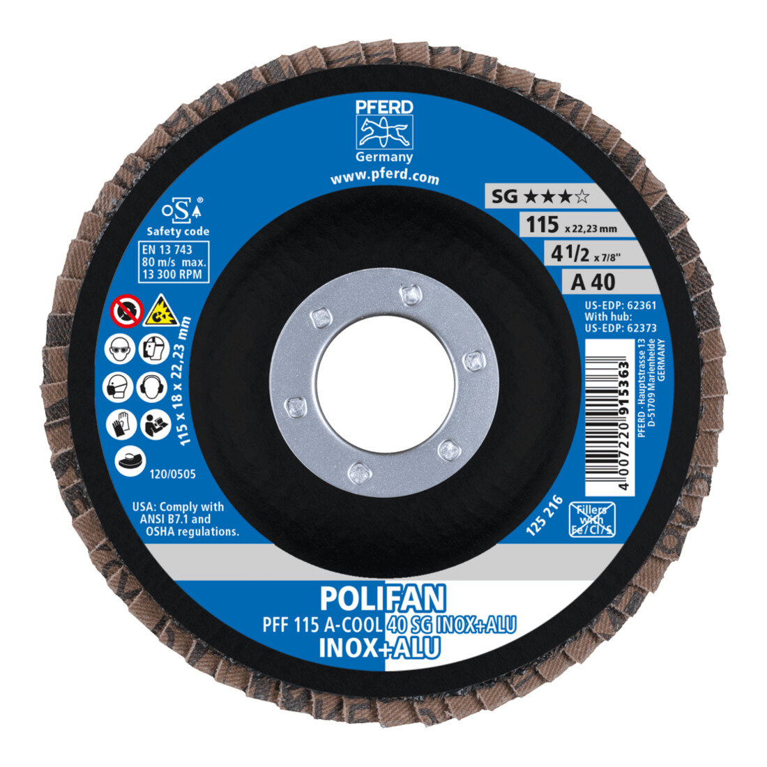 PFERD TOOLS Fächerschleifscheibe Polifan® PFF