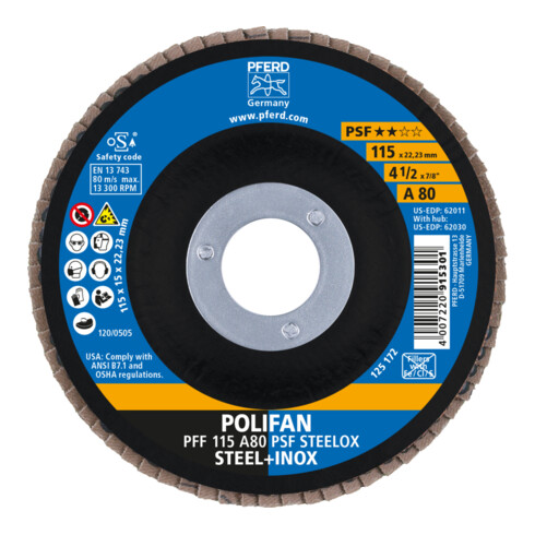 PFERD POLIFAN-Fächerscheibe PFF A PSF STEELOX
