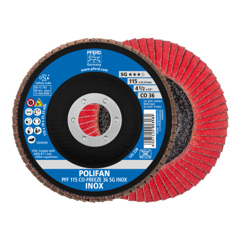 PFERD POLIFAN-Fächerscheibe PFF CO-FREEZE SG INOX