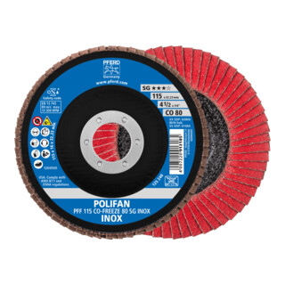 PFERD TOOLS POLIFAN-Fächerscheibe PFF CO-FREEZE SG INOX
