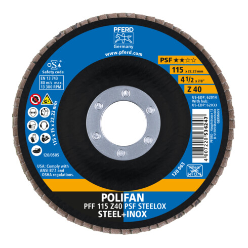 PFERD POLIFAN-Fächerscheibe PFF Z PSF STEELOX