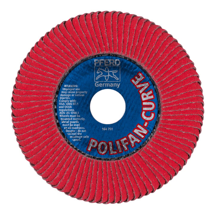 PFERD TOOLS POLIFAN-Flap Discs PFR 125-M CO 60 SGP CURVE STEELOX