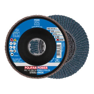 PFERD TOOLS POLIFAN-Fächerscheibe PFC 115 Z40 SG POWER STEELOX/X-LOCK