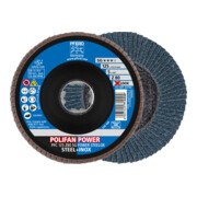 PFERD TOOLS POLIFAN POWER Fächerscheibe PFC 125 mm X-LOCK konisch Z80 SG STEELOX Stahl/Edelstahl