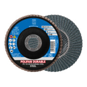 PFERD TOOLS POLIFAN POWER Fächerscheibe PFC 125x22,23 mm konisch Z40 Leistungslinie SG DURABLE STEEL für Stahl