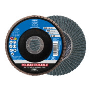 PFERD TOOLS POLIFAN POWER Fächerscheibe PFC 125x22,23 mm konisch Z60 Leistungslinie SG DURABLE STEEL für Stahl