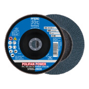 PFERD TOOLS POLIFAN POWER Fächerscheibe PFC 180x22,23 mm konisch Z40 SG STEELOX Stahl/Edelstahl