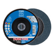 PFERD TOOLS POLIFAN POWER Fächerscheibe PFC 180x22,23 mm konisch Z50 Leistungslinie SG STEELOX für Stahl/Edelstahl