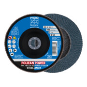 PFERD TOOLS POLIFAN POWER Fächerscheibe PFC 180x22,23 mm konisch Z50 Leistungslinie SG STEELOX für Stahl/Edelstahl