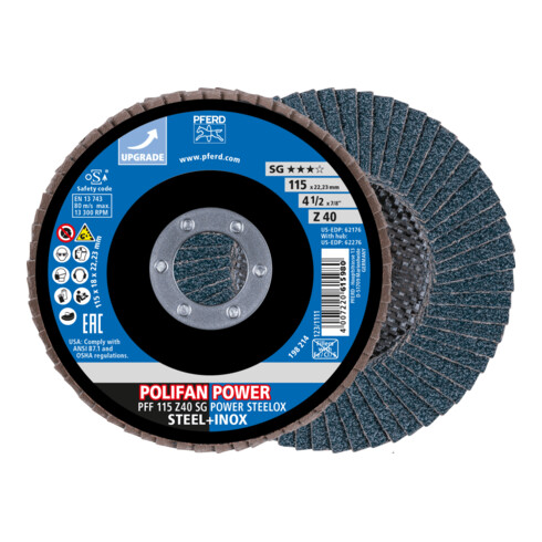 PFERD POLIFAN-Fächerscheibe PFF SG POWER STEELOX, flache Ausführung