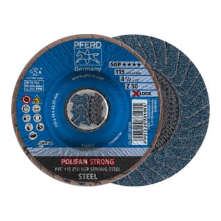 PFERD TOOLS POLIFAN-Fächerscheibe PFC 115 Z36 SGP STRONG STEEL/X-LOCK