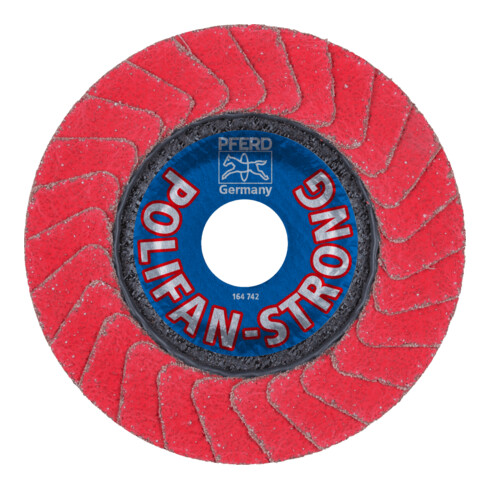 PFERD TOOLS POLIFAN STRONG Fächerscheibe PFC 115x22,23 mm konisch CO-FREEZE 50 SGP INOX für Edelstahl