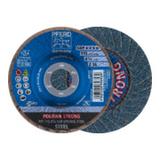 PFERD TOOLS POLIFAN STRONG Fächerscheibe PFC 115x22,23 mm konisch Z36 Speziallinie SGP STEEL für Stahl