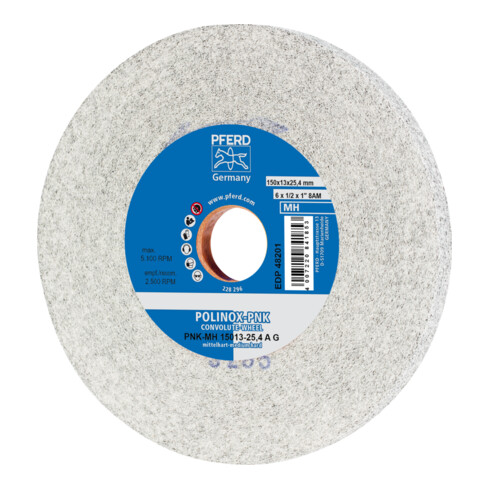PFERD TOOLS POLINOX Gewickeltes Vlies-Rad PNK Ø 150x13 mm Bohrung-Ø 25,4 mm Mittelhart A Grob für Finish