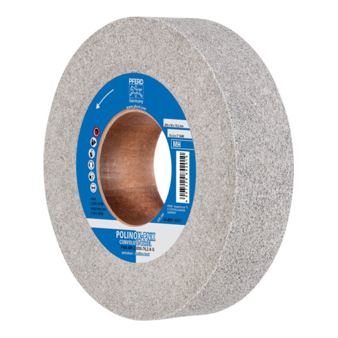 PFERD TOOLS POLINOX Gewickeltes Vlies-Rad PNK Ø 200x50mm Bohrung-Ø 76,2 mm Mittelhart A Grob für Finish