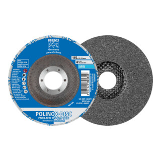 PFERD TOOLS POLINOX verpresste Vlies-Disc PNER Ø 115 mm Bohrung-Ø 22,23 mm Mittelweich SIC Fein für Finish