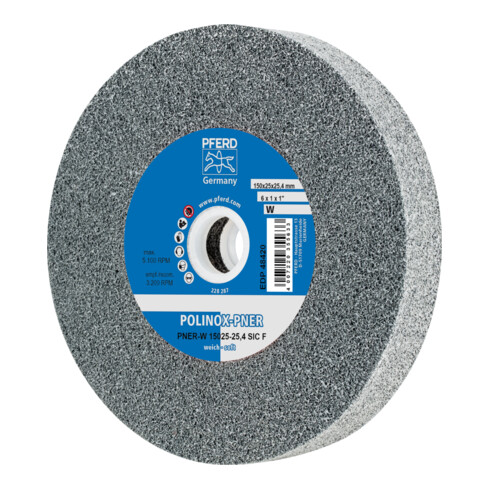 PFERD TOOLS POLINOX verpresstes Vlies-Rad PNER Ø 150x25 mm Bohrung-Ø 25,4 mm Weich SIC Fein für Finish