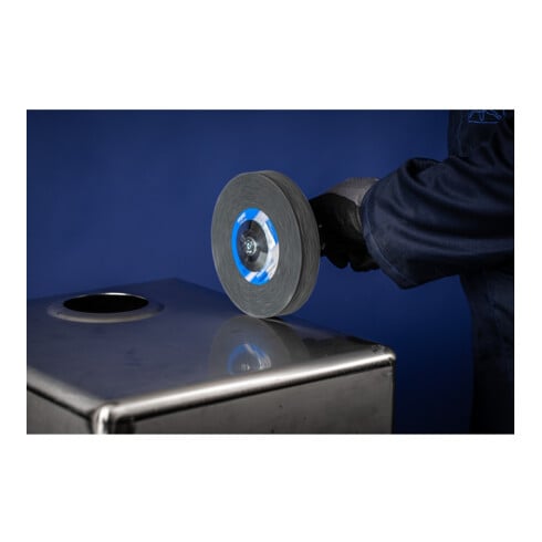 PFERD TOOLS POLINOX verpresstes Vlies-Rad PNER Ø 150x25 mm Bohrung-Ø 25,4 mm Weich SIC Fein für Finish