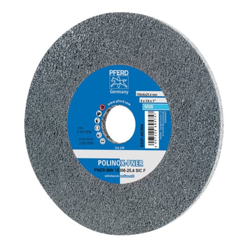 PFERD TOOLS POLINOX verpresstes Vlies-Rad PNER Ø 150x6 mm Bohrung-Ø 25,4 mm Mittelweich SIC Fein für Finish