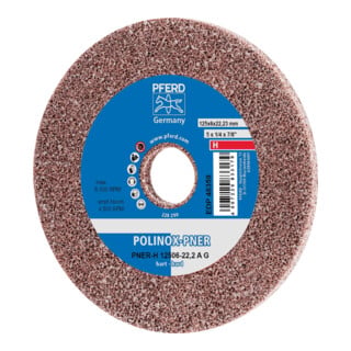 PFERD TOOLS POLINOX verpresstes Vlies-Rad PNER Ø 125x6 mm Bohrung-Ø 22,23 mm Hart A Grob für Finish