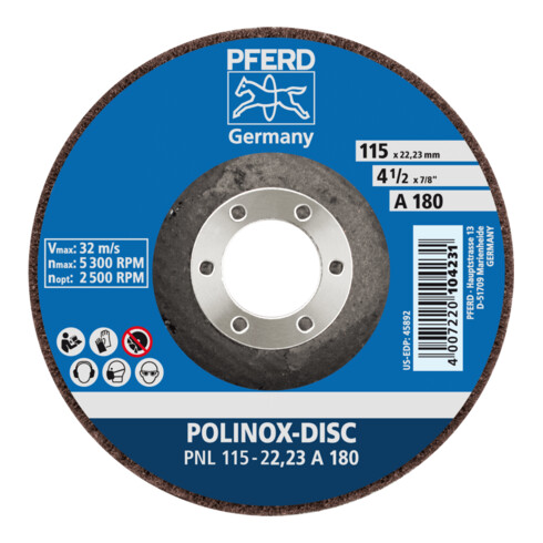 PFERD TOOLS POLINOX-Schleifdisc PNL 115-22,23 A 100