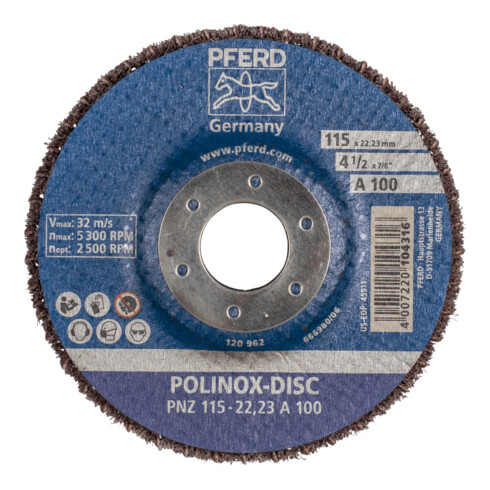 PFERD TOOLS POLINOX-Schleifdisc PNZ 115-22,23 A 100