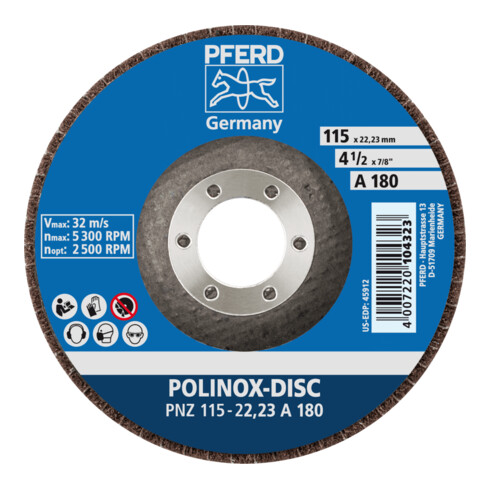 PFERD TOOLS POLINOX-Schleifdisc PNZ 115-22,23 A 100