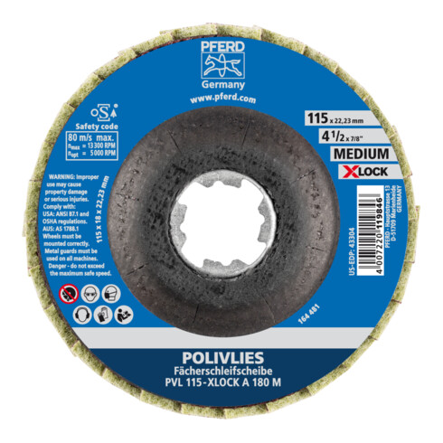 PFERD POLIVLIES-Fächerscheibe PVL 115-X-LOCK A 100 G
