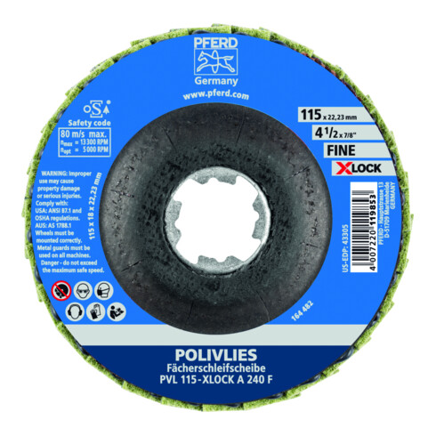 PFERD POLIVLIES-Fächerscheibe PVL 115-X-LOCK A 100 G