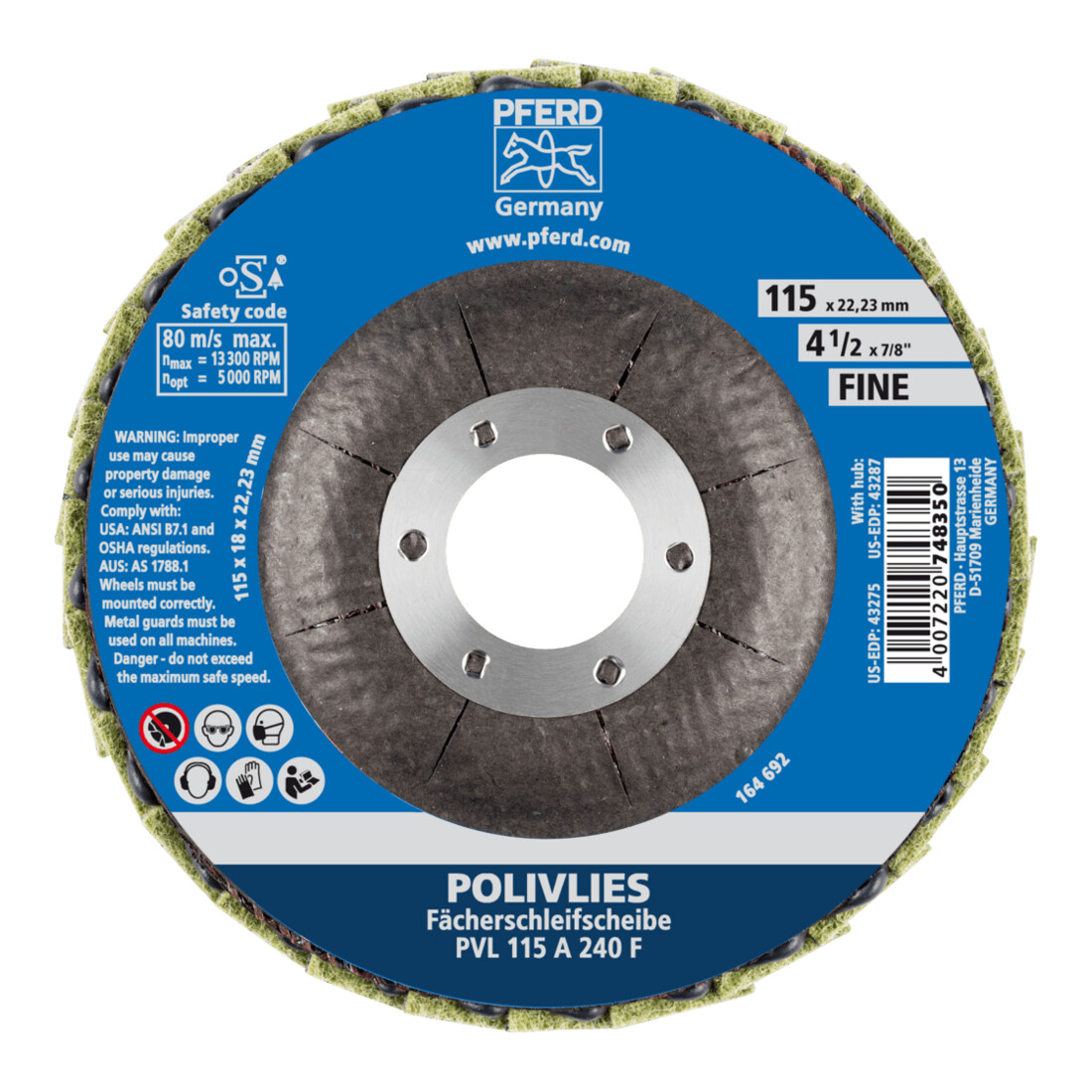 PFERD TOOLS POLIVLIES-Fächerscheibe PVL 115