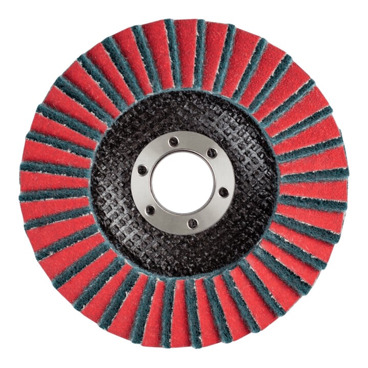 PFERD TOOLS POLIVLIES-Fächerscheibe PVZ Keramik Ø 115 mm Bohrung 22,23 mm CO-COOL120/A240F für Feinschliff