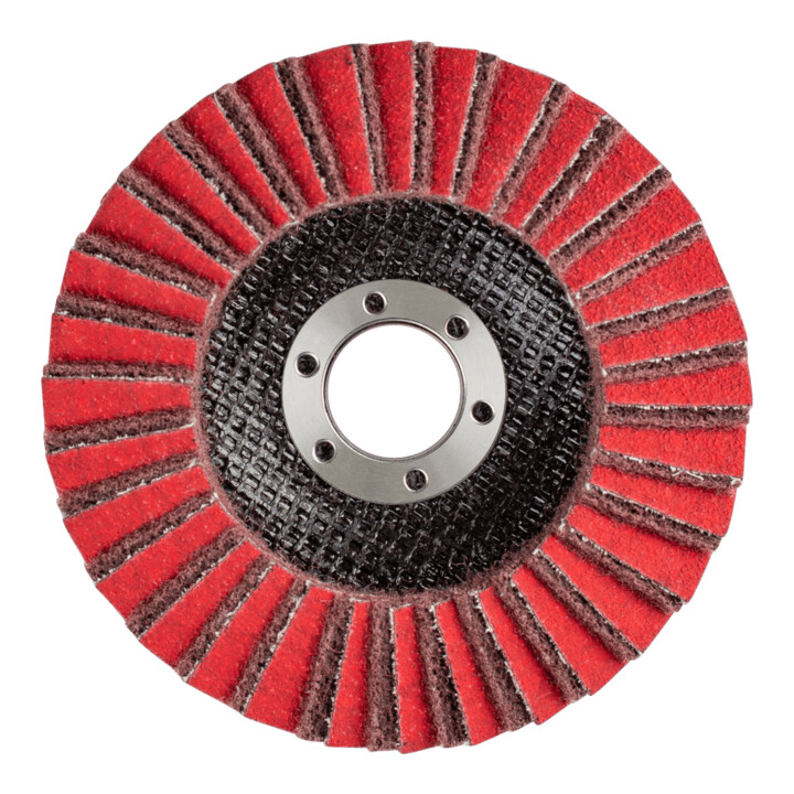PFERD TOOLS POLIVLIES-Fächerscheibe PVZ Keramik Ø 115 mm Bohrung 22,23 mm CO-COOL80/A180M für Feinschliff