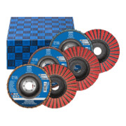 PFERD TOOLS POLIVLIES-Fächerscheiben Set PVZ 3-tlg. Keramik Ø 125 mm Boh. Ø 22,23 mm CO-COOL60/G,80/M,120/F