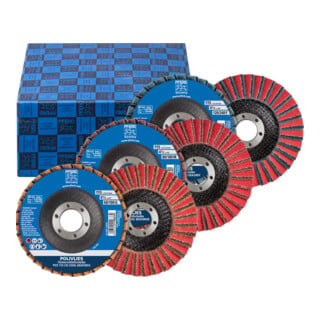 PFERD TOOLS POLIVLIES-Fächerscheiben Set PVZ Keramik Ø115mm Bohrung Ø22,23mm CO-COOL60/G,80/M,120/F