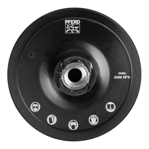 PFERD TOOLS POLIVLIES-Klettrondenhalter PVKRH Ø 115 mm Gewinde M14 mit Zentrierzapfen Ø 22 mm